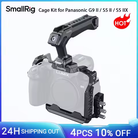 SmallRig Cage Kit for Panasonic G9 II / S5 II / S5 IIX, w Top Handle Cable Clamp Arca-Swiss Quick-Re