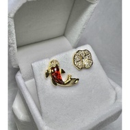 New Fashion Fish and Lotus Leaf Shinny Earrings with Zircon Shine