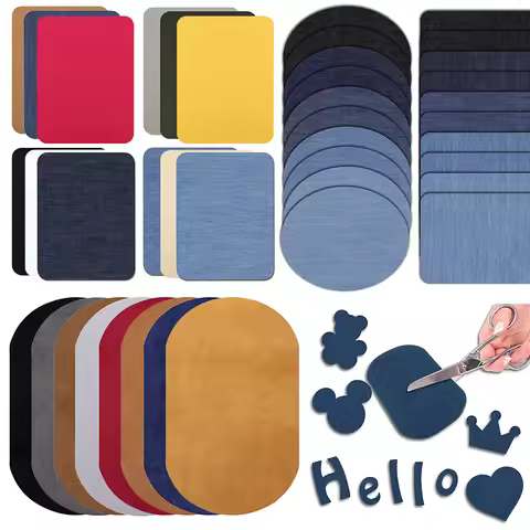 10pcs Premium Quality Fabric Iron-on Patches Inside & Outside Strongest Glue 100% Cotton Suede Denim
