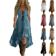 Kitty Vintage Lace Patchwork Sleeveless Maxi Dress - Cowgirl Style