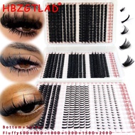 HBZGTLADNew Fluffy Lash Cluster Lash 200D-60D Bottom+Thorn Cluster Fairy Manga Lash Cluster Extended