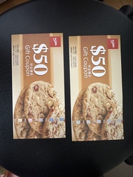 Mrs. Fields $50 Gift Coupon現金禮券