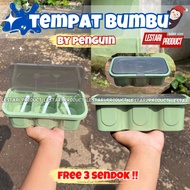 (3 PCS) SPICE BOX WITH FREE 3 PCS SPOONS | KITCHEN SPICE BOX | POWDER SPICE BOX | SPICE STORAGE PLAC