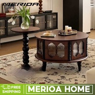MER French Retro Solid Wood Coffee Table/Round & Long Combo Set/Living Room & Small Apartment/SG Sel