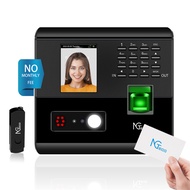 NGTeco by ZKTeco Biometrics Face Recognition Fingerprint Time Card Attendance RFID Card PIN Punching 4-in-1 Automatic Punch Machine with APP for iOS Android (0 Monthly Fee)