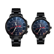 Jam Tangan Rantai Couple Mewah Pria Wanita Kasual Stainless Steel Terbaru Display Quartz