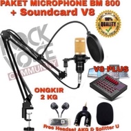 Condenser Microphone Package BM 800 & Soundcard V8 Full Set