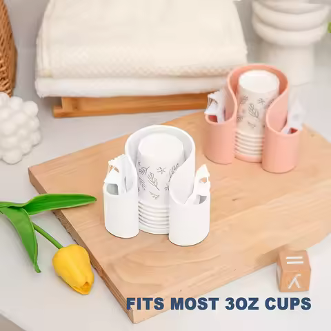 Cotton Pad QTips Holder, Bathroom Cups Dental Floss Dispenser, Storage Organizer for Cotton Pad QTip