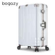 【Bogazy】權傾皇者 29吋PC鋁框鏡面編織行李箱(尊爵白)