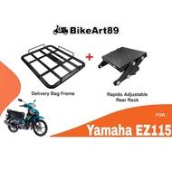 Monorack Yamaha EZ115 RAPIDO Foodpanda Grabfood Heavy Duty With Delivery Bag Frame Tapak Monorack EZ
