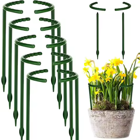 2PCS Plant Support Stakes - Plastic Greenhouse Rods for Bonsai/Flower/Orchard, Garden Stakes Holder