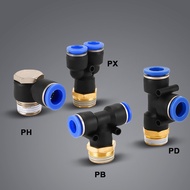 PB/PX/PH/PD Tube OD Male Thread Size Coupler Y Style Push In Fittings Pneumatic Quick Connector