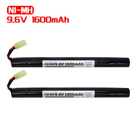 1600mAh 2/3A 9.6V Airsoft Battery 9.6v NiMH Stick Battery with Mini Tamiya Connector for AK47 MP5K R