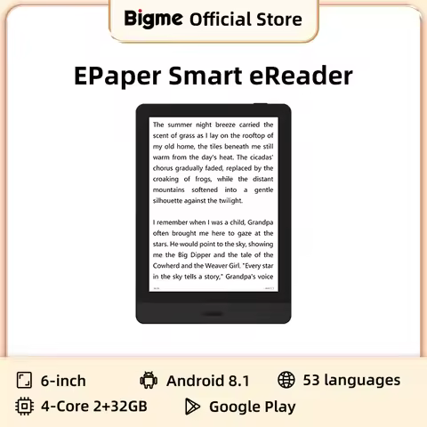 Bigme Read 6'' e-paper e-book reader electronic book portable ebook ereader Android open system supp