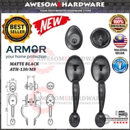 (MATTE BLACK) ARMOR ATH-130/MB 380 DOUBLE HANDLE SET GRIPSET MAIN DOOR LOCK DOR HDB DOOR