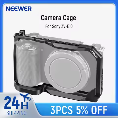 NEEWER Camera Cage For Sony ZV-E10 Aluminum Video Shooting Cage Rig with Arca Plate and 1/4" Threads