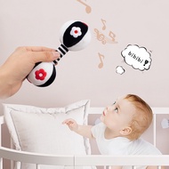 【YL】2PCS Soft Rattles for Baby,Black and White High Contrast 0-3 Months Newborn Toys,Baby Toys 0-6 M