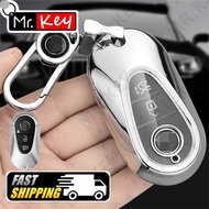 【Mr.Key】TPU Car Key Case Full Cover for Mercedes Benz 2021 C Class S Class W223 S350 S400 S450 S500 