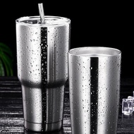 570ml 900ml Cartoon YETI Tumbler With Lid Rambler 30oz Stainless Steel Thermos Bottle Cold Vacuum Beer Cup /  Bulk Car Cup Mark Cup Single 304 Stainless Steel Double-deck Water Cup Warmer Crank Coffee Cup