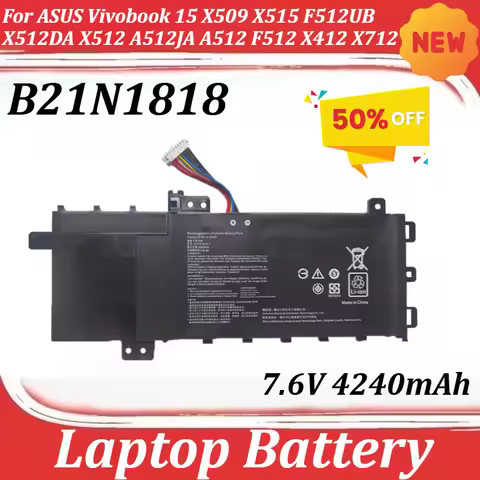 B21N1818 7.6V Laptop Battery For ASUS Vivobook 15 X509 X515 F512UB X512DA X512 A512JA A512 F512 X412