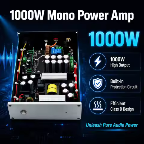HiFi Finished 1000W Mono Audio Amplifier Home Class D Digital Power Amp