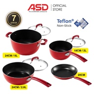 ASD 7PC TITAN RED COOKWARE SET / HPTR7