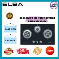 ELBA BUILT IN GLASS HOB 3 BURNER EGH-K8843G(cut out:705-750mm x 375-430mm) (REPLACEMENT TO EGH-G8523