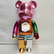 【Quality Edition】Bearbrick - Colorful Bape Gear Joint 400% 28cm Electroplate Ver. High Quality Anime Action Figures / Toy / GK / Collection / Gift