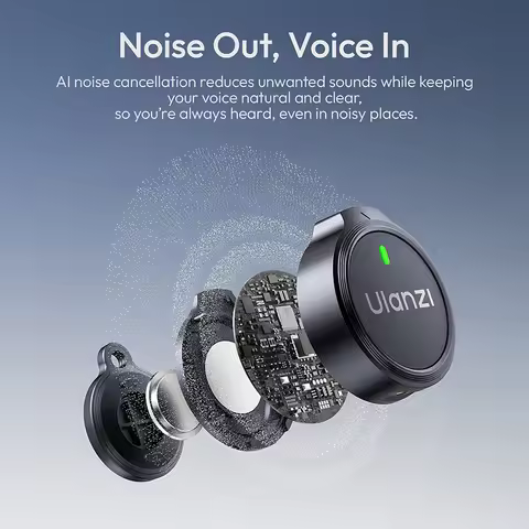 Ulanzi A21 Wireless Microphone 360° Sound Pickup 100m 2.4GHz 58dB for Smartphone Action Camera Studi