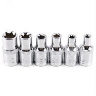 【LLMA】6pcs 1/4 Inch Torx Star Female Bit E Socket Set E4 E5 E6 E7 E8 E10 Hand Tools