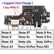 USB Charging Port Board Flex Cable Connector For Xiaomi Poco X3 M4 Pro M3 Redmi Note 7 8 8T 9S 9 10 10s 11 Pro 4G 5G Microphone Replacement