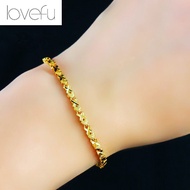 18k saudi Gold Legit pawnable woman clover four-leaf clover heart-shaped bracelet pure gold bracelet