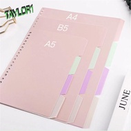 TAYLOR1 Binder Index Dividers School Stationery 4Pcs/set Scrapbook Diary B5 A5 A4 Notebook Separator