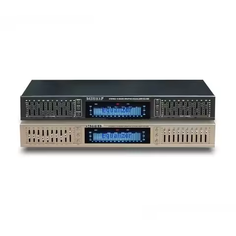 New 220V EQ665 HiFi Equalizer Dual 10-Band Stereo Bluetooth Built-in Treble Mid Bass Adjustment