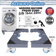 Adjustable Washing Machine Stand With 4 Swivel Wheels Feet Mobility Roller Refrigerator Base Bracket
