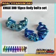 REAL TITANIUM GR5 YAMAHA XMAX BODY BOLTS SET (15pcs) GR5 Screw Titanium Bolt