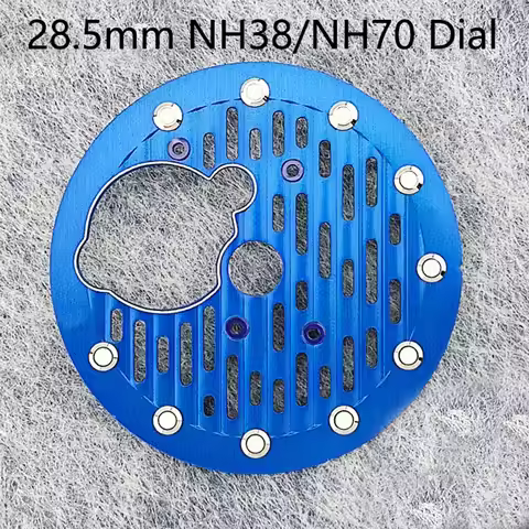 NO LOGO 28.5mm nh38/nh70 dial blue white gray open heart dial for nh38/nh70/nh71/nh72 movement skele