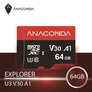 ANACOMDA 巨蟒Explorer 系列V30 A1 64GB 記憶卡/ MicroSDXC/UHS-I U3/讀100MB/s/附轉卡/5年保