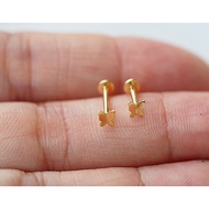 Gold Earrings/9k/Butterfly Shape/Flat Plate/Stud