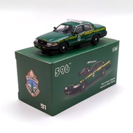 1/64 Vermont State Police Car Ford Crown Victoria 596 Models Simulation Alloy Car Model