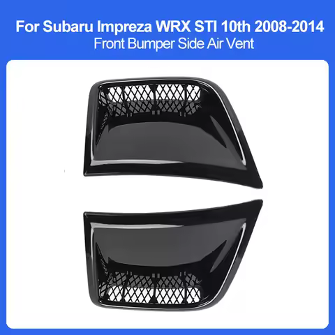 For Subaru Impreza WRX STI GRB Wagon CFRP 2008-2012 Gloss Black Front Bumper Side Air Vent Hood Cove