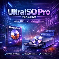 UltraISO Pro v9.7.6.3829 2021 Lifetime For Windows ISO Editor DVD Mount Tool (64-Bit)