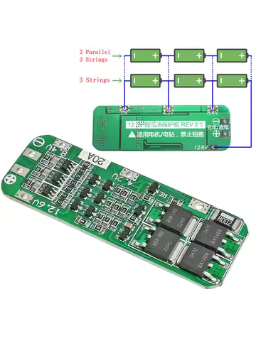 3S 20A Li-ion Lithium Battery 18650 Charger PCB BMS Protection Board For Drill Motor 12.6V Lipo Cell