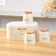 Oval Bread Box Baguette Storage - Kitchen Coffee Bean Storage Jar Set
