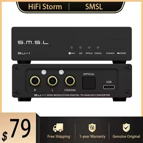 New SMSL SU1 Hi-Res MQA Audio DAC HIFI Mini Desktop Decoder MQA-CD AK4493S XMOS XU316 768kHz/32Bit A