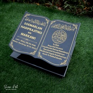 BATU NISAN UKIRAN BUKU DUDUKAN MAKAM 30x40 CM