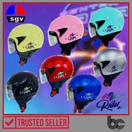 SGV RIDER 2 HELMET / TOPI KELEDAR SEPARUH SGV / HALF CUT HELMET STENG / WITH CLEAR VISOR / SIRIM APPROVED