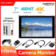 FEELWORLD FW759 Pro 7-Inch Touch Screen Camera Field Video Monitor 4K HDMI 1280x800 IPS 9:16 Ratio M