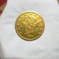 Koin Emas Liberty Amerika $10 tahun 1901