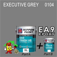 EXECUTIVE GREY 0104- NIPPON EA9 EPOXY FINISH HB (5L) / EPOXY FLOOR PAINT / HEAVY DUTY / PROTECTIVE C